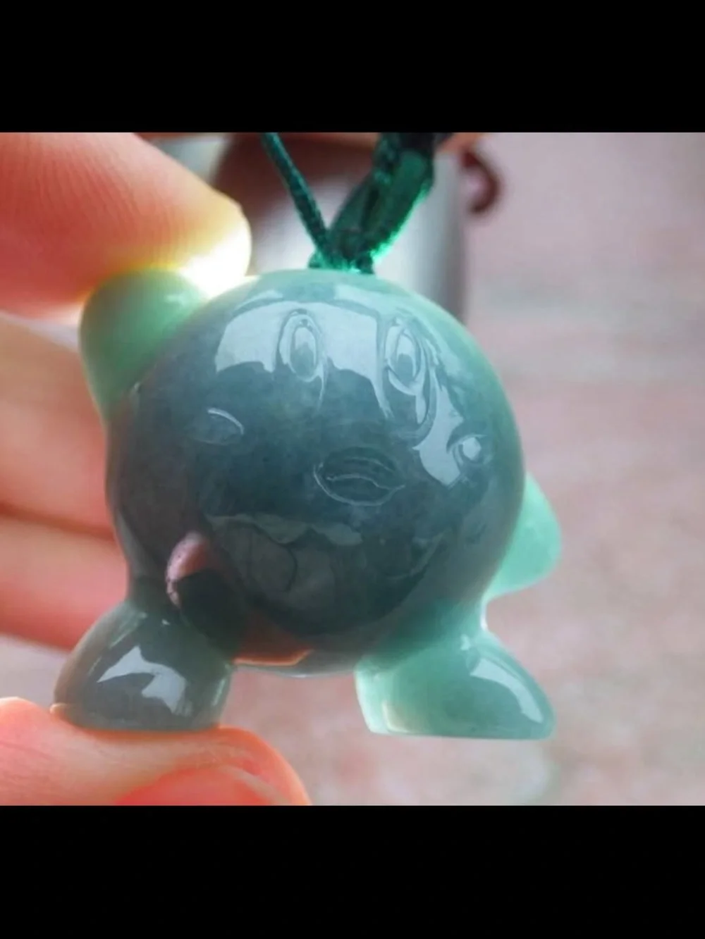 Certificate Jadeite jade cute Cartoon Green Pokemon Kirby circle Pendant